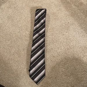 Grey and Black Striped Tie
